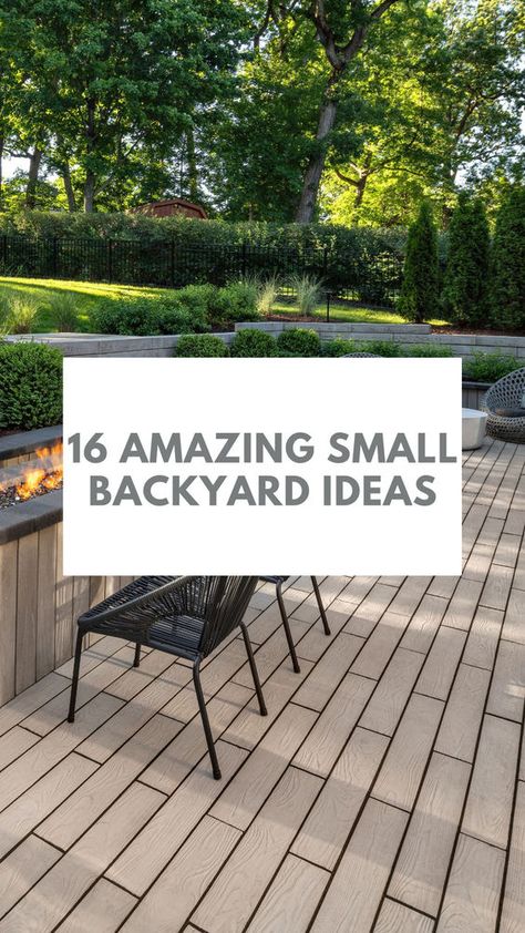 Working with a small backyard? Don't worry! Techo-Bloc has conjured up 16 amazing small backyard ideas that will transform your outdoor space, no matter the size! Craftsman Backyard, Small Yard Design, Concrete Backyard, Fun Backyard, Backyard Layout, Modern Outdoor Patio, Modern Backyard Landscaping, Deck Designs Backyard, Backyard Renovations