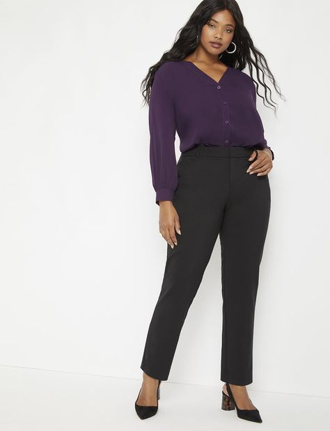 Job Interview Outfit, Office Casual Outfit, Summer Work Outfits, Interview Outfit, Slim Leg Pants, Plus Size Pants, Work Outfits Women, Professional Outfits, Business Attire