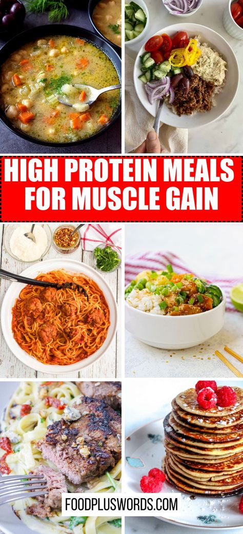 For those focusing on muscle gain, our high-protein meal ideas are just what you need. Rich in lean proteins and healthy carbs, these recipes support your workout goals and help in muscle recovery. Easy to prepare, they're perfect for post-workout meals or as part of your regular diet. Meals For Muscle Gain, Meal Plan Women, Muscle Gain Meal Plan, Healthy High Protein Breakfast, Food To Gain Muscle, Healthy Diet Smoothies, Lean Protein Meals, High Protein Meals, High Protein Dinner