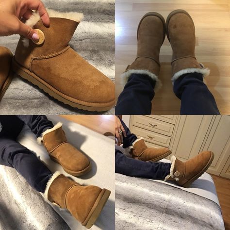 Ugg mini bailey button  #Ugg #boots #camel Mini Baileys, Ugg Mini, Ugg Boots, Camel, Boots