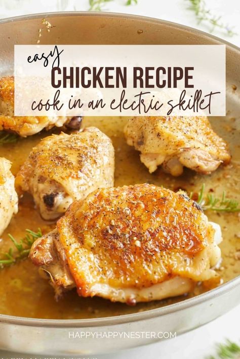 Electric Pan Recipes, Electric Skillet Recipes Dinners, Electric Frying Pan Recipes, Electric Skillet Meals Dinners, Cooking With Electric Skillet, Electric Skillet Recipes Chicken, Chicken Legs In Electric Skillet, Electric Skillet Meals, Recipes For Electric Skillet