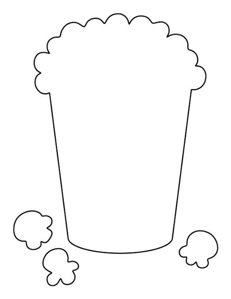 Popcorn pattern. Use the printable outline for crafts, creating stencils, scrapbooking, and more. Free PDF template to download and print at http://patternuniverse.com/download/popcorn-pattern/ Popcorn Handprint Art, Popcorn Box Template Printable Free, Circus Art For Preschool, Popcorn Template Free Printable, Popcorn Template, Popcorn Craft, Popcorn Printable, Popcorn Crafts, Preschool Circus