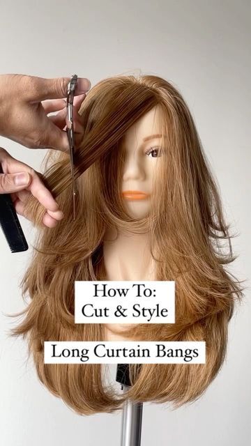 Long Curtain Bangs, Hairstyle For Chubby Face, Bangs Tutorial, Bangs For Round Face, Mid Length Hair With Layers, Long Hair Tutorial, Short Layered Haircuts, Midlength Haircuts, Long Hair With Bangs