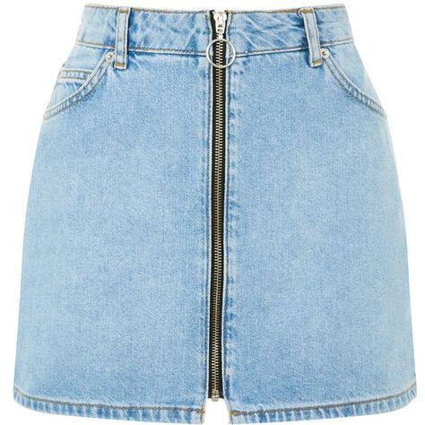 Topshop Petite Zip Through Denim Skirt ($45) ❤ liked on Polyvore featuring skirts, mini skirts, zip front skirt, denim skirt, blue skirt, denim miniskirt and short mini skirts Looks Camisa Jeans, Front Zipper Skirt, Petite Skirts, Womens Skirt Outfits, Diy Summer Clothes, Skirt Petite, Denim Skirts Knee Length, Denim Miniskirt, Blue Skirts