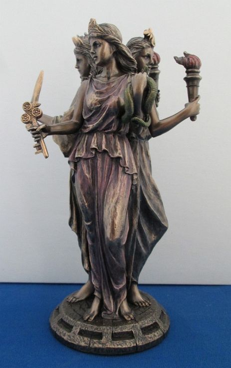 Hecate Triple Goddess Statue Hecate Triple Goddess, Hecate Statue, Goddess Hecate, Hecate Goddess, Three Faces, Goddess Sculpture, Roman Gods, Pagan Art, Goddess Statue