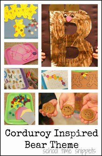 Corduroy Inspired Bear Theme Activities for PreK at Home-- math, literacy, art, and just for fun Bear Theme Activities, Corduroy Activities, Bear Theme Preschool, Activities For Prek, Letter B Activities, Daycare Projects, Corduroy Bear, Teddy Bear Day, Preschool Programs