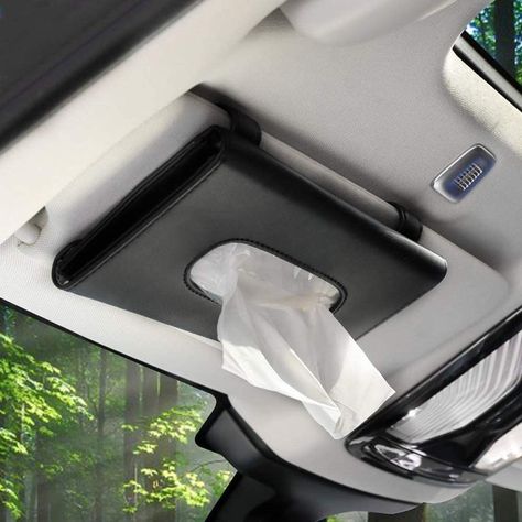 SEMBEM Tissue Box Holder for Car, Car Tissues Holder, Car Napkin Case, Hanging Paper Towel Clip, PU Leather Tissue Box, Paper Carton, Mask Holder for Car-Black Car Tissue Holder, Tissue Napkins, Car Visor, Tissue Case, Mask Holder, Car Accessories For Women, Tissue Box Holder, Seat Storage, Mini Car