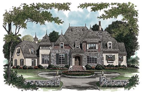 Luxury House Plan Front Image - Lowery Manor Luxury Home 129S-0010 | House Plans and More European Plan, French Country House Plans, European House Plans, Suburban House, House Plans And More, Country Style House Plans, European House, Country House Plans, Cottage House Plans