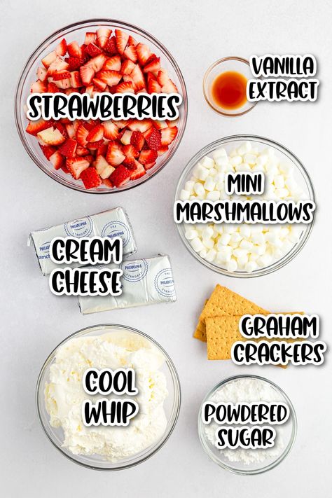 This easy strawberry fluff salad will be your new favorite easy dessert recipe for summer. With plenty of fresh berries and a delicious creamy texture, this crowd-pleasing dessert dip is perfect for any occasion. Strawberry Fluff Salad Cool Whip, Fluff Recipes Desserts, Strawberry Cheesecake Fluff Recipe, Strawberry Shortcake Fluff Salad, Marshmallow Fluff Recipes Desserts, Strawberry Shortcake Fluff, Fruit Fluff Salad, Strawberry Cheesecake Fluff, Cream Cheese Fluff