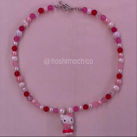 Hello Kitty Necklace Diy, Hello Kitty Necklace Beads, Hello Kitty Beaded Necklace, Hello Kitty Bead Bracelet, Hello Kitty Accesorios, Hello Kitty Bracelets, Sanrio Bracelet, Hello Kitty Bracelet, Hello Kitty Necklace