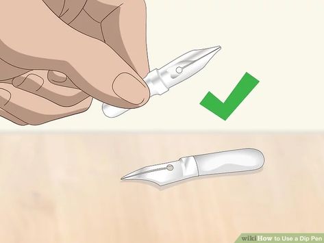 Simple Ways to Use a Dip Pen: 14 Steps (with Pictures) - wikiHow How To Do Dips, Dip Pen, Pen Nib, Calligraphy Pens, Be Great, A Metal, Fountain Pens, Pen Drawing, Fountain Pen