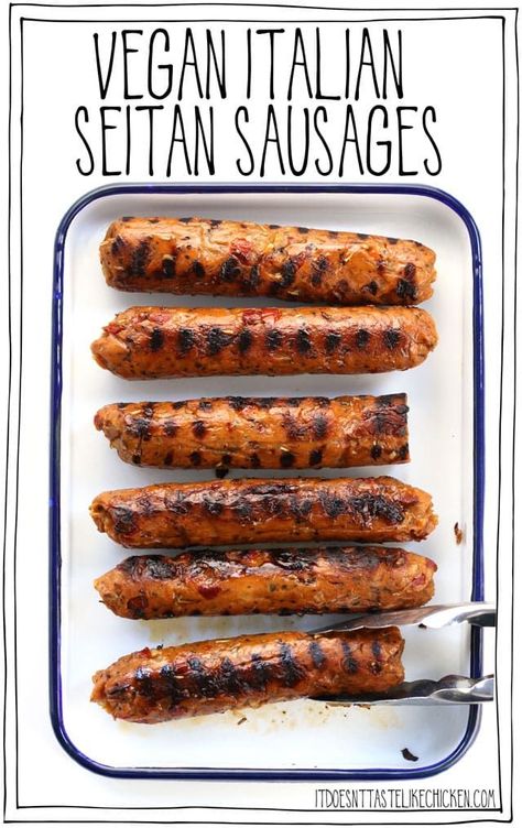 Vegan Italian Seitan Sausages Seitan Burger, Making Sausage, Seitan Chicken, Recipes Sauces, Vegan Seitan, Nutritional Yeast Recipes, On A Bun, Seitan Recipes, Yeast Recipes