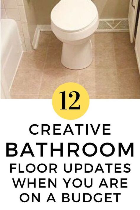 Diy Bathroom Flooring Ideas, Diy Bathroom Flooring, Cheap Bathroom Flooring, Bathroom Floors Diy, Bathroom Flooring Ideas, Vinyl Sheet Flooring, Bathroom Decor Ideas On A Budget, Floor Makeover, Diy Bathroom Makeover