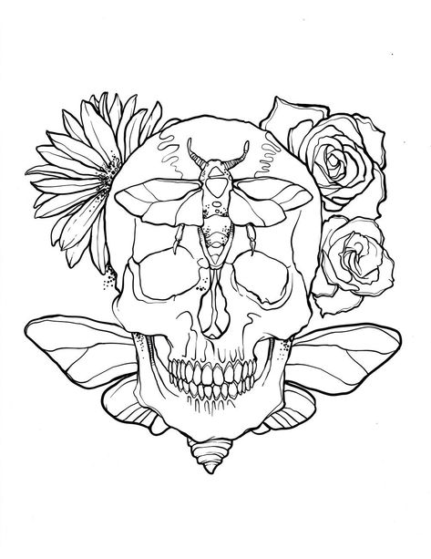 Sugar Skull Coloring Pages, Sugar Skull Art Drawing, Skull Tattoo Ideas, Skull Coloring, Sugar Skull Tattoo, Skull Coloring Pages, Mexican Sugar Skull, Cartoon Character Tattoos, Skull Art Drawing