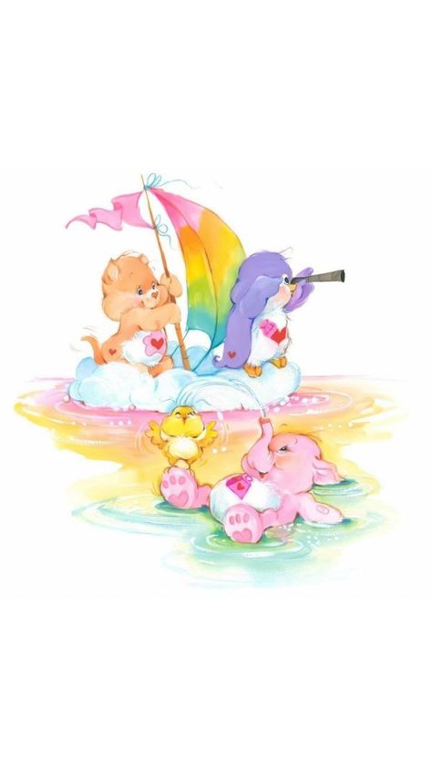 Care Bears Vintage, Care Bear Party, Care Bears Cousins, Bear Watercolor, Bear Clipart, 80s Cartoons, Bear Art, Bear Wallpaper, Care Bear