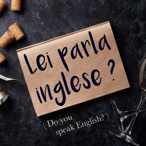 Italian Phrase of the Week: Lei parla inglese? Tu parli inglese? (Do you speak English) Find out more about this phrase and it's pronunciation by visiting the full article! #italian #italiano #italy #italianlanguage #italianlessons Italy Learning, Italian Expressions, Speak Italian, Learn To Speak Italian, Sestri Levante, Italian Grammar, Italian Vocabulary, Language Families, Italian Lessons