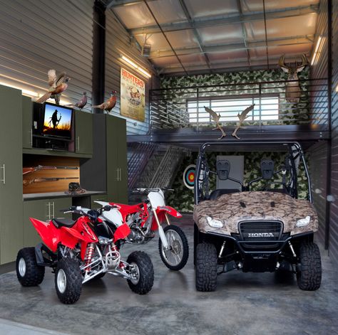 Outdoor Gear + ATVs + Cool Garages, Garage Style, Garage Shed, Gas Stations, Dog Rooms, Man Caves, Self Storage, Man Cave Garage, Garage Ideas