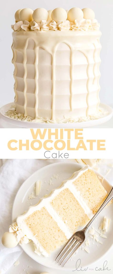 Lindt White Chocolate, Chocolate Swiss Meringue Buttercream, White Chocolate Shavings, Kek Lapis, Resipi Kek, White Chocolate Truffles, White Chocolate Cake, Cake Layers, White Chocolate Ganache