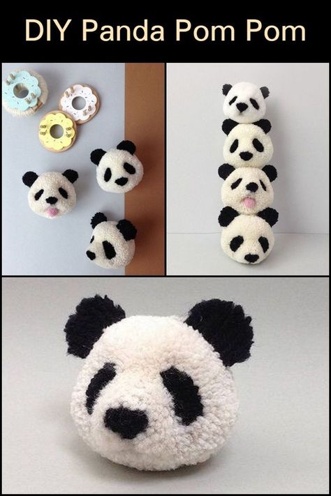 These DIY panda pom poms are pretty hard to resist… agree?  Panda pom poms… aren’t they adorable? Panda Ornament Diy, Panda Gifts Diy, Panda Craft Ideas, Panda Crafts For Kids, Dit Gifts, Panda Bear Crafts, Panda Crafts, Diy Panda, Panda Things