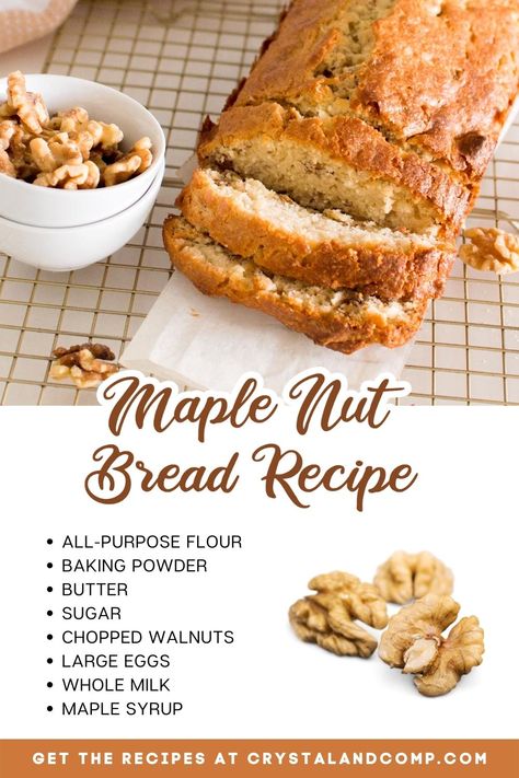 Maple Pancake Bread, Maple Syrup Bread, Maple Pecan Bread, Nut Rolls Recipe Easy, Maple Bread Recipe, Nut Breads, Maple Bread, Applesauce Bread, Bread Pastry