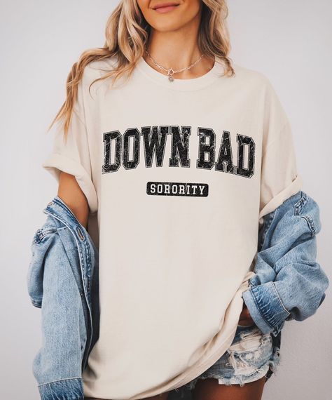 Where my sisters at?! . . . #downbad #taylorswift #tshirt #graphictees #swifties #sorority Popular Shirt Designs, In My Control, Light Blue Sweatshirt, Down Bad, Comfort Colors Tshirt, Popular Shirt, Popular Designs, Blue Tee, Comfort Colors Tee