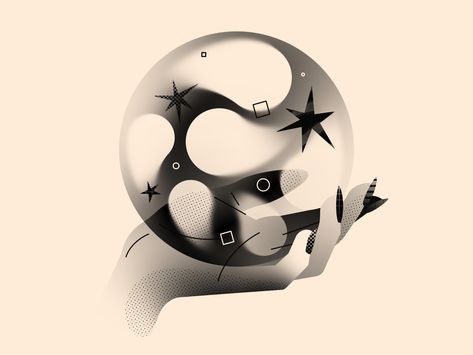 Star Illustration, Mystical Art, 2d Art, Illustration Character Design, Editorial Illustration, Cute Illustration, Crystal Ball, Motion Design, Art Materials