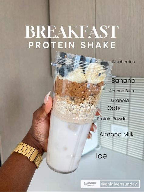 Breakfast Protein Shake, Breakfast Protein Shake Recipes, Chef Lifestyle, Juice Truck, Cafe India, Breakfast Shakes Protein, Protein Shake Recipe, Healthy Weight Gain Foods, Workout Meals