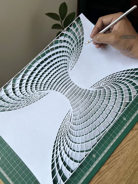 Toothpick Sculpture, Optical Illusion Drawing, Papercut Art, Abstract Paper, Geometric Design Art, Paper Artwork, Paper Cut Art, Cut Paper, Paper Cutout