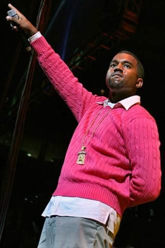 Kanye West wearing a Ralph Lauren cable sweater Wear Pink, Kanye West, The Sky, Pink