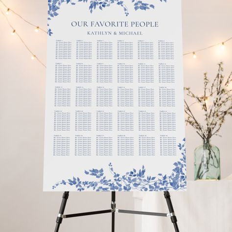 Floral Garden Wedding, Vintage Floral Wedding, Table Seating Chart, Table Names, Floral Garden, Seating Charts, Table Seating, Dorm Room Decor, Blue Vintage