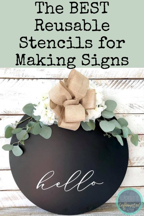 Reusable Stencils For Signs, Vinyl Stencils For Wood Signs, Reusable Stencils With Cricut, Stencils For Wood Signs, Adhesive Stencils, Door Signs Diy, Reusable Stencils, How To Make Signs, Craft Shows