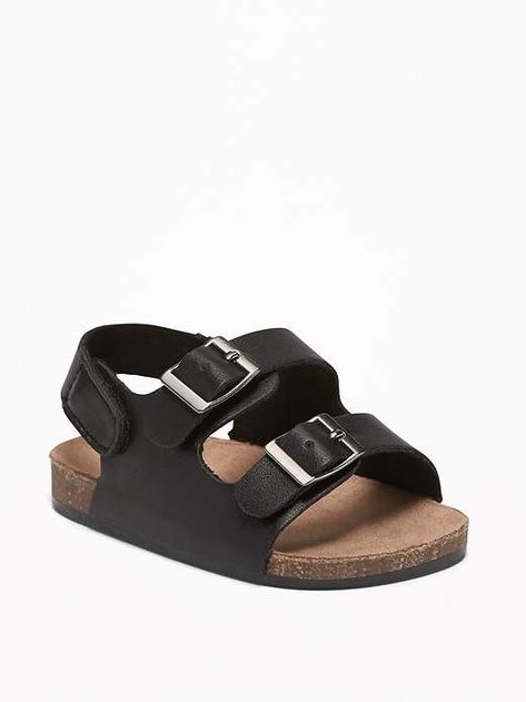 Faux-Leather Double-Buckle Sandals for Baby Luxury Baby Clothes, Trendy Baby Boy Clothes, Disney Baby Clothes, Boys Sandals, Navy Baby, Children Shoes, Baby Sneakers, Buckle Sandals