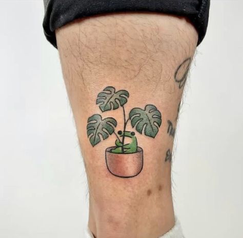 Mens Body Tattoos, Delicate Flower Tattoo, Hexagon Tattoo, Be Brave Tattoo, Flower Tattoo Ideas, Funky Tattoos, Notice Me, Frog Tattoos, Plant Tattoo