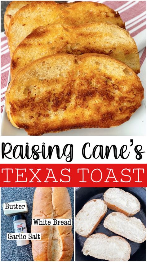 Raising Canes Copycat Recipes, Canes At Home, Raising Canes At Home, Rasing Canes Bread Recipe, How To Make Canes Bread, Copycat Canes Bread, Raising Canes Garlic Bread Recipe, Razzoos Copycat Recipes, Raising Canes Toast Recipe