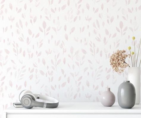 Subtle Pink Wallpaper, Pink Nursery Wallpaper, Kid Bathroom, Girl Nursery Wallpaper, Newborn Room, Blush Wallpaper, Autumn Rose, Nursery Room Inspiration