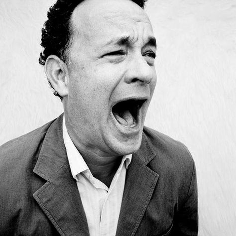 Tom Hanks. You can almost hear his laugh in this picture. Weird Characters, Vincent Cassel, Septième Art, Kirk Douglas, Film Stars, Alain Delon, Catherine Deneuve, Kirsten Dunst, Tom Hanks