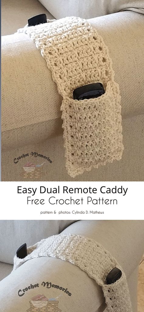 Gift Ideas For Him, Free Crochet Patterns - Your Crochet Remote Caddy, Crochet Geek, Crochet Simple, Crochet For Home, Crochet Home, Loom Knitting, Crochet Hat, Crochet Accessories, Crochet Gifts