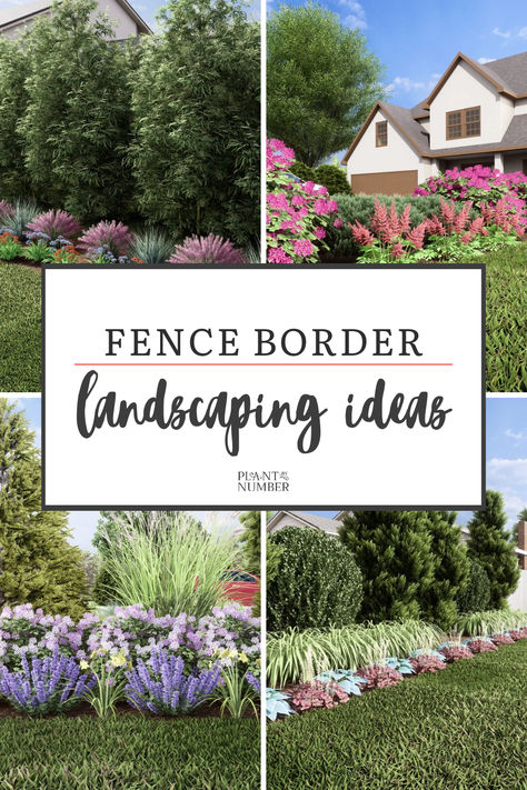 Fence Border Landscaping Front Fence Landscaping Ideas, Fence Layout Ideas, Landscape Ideas Next To Fence, Hoa Landscaping Ideas, Fence Perimeter Landscaping, Small Backyard Fence Landscaping, Wood Fence Landscape Ideas, Flower Beds Along Fence Backyards, Low Fences For Front Yard