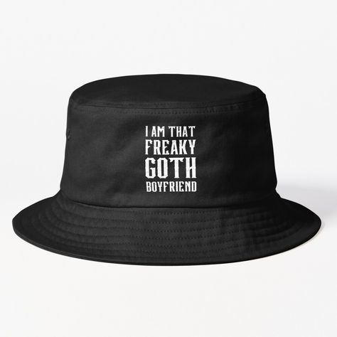 Get my art printed on awesome products. Support me at Redbubble #RBandME: https://www.redbubble.com/i/bucket-hat/I-Am-That-Freaky-Goth-Boyfriend-by-CreepyCornerArt/154471542.S29A5?asc=u Skeleton Hat, Hats For Sale, Trucker Cap, Skeleton, Bucket Hat, My Art, Awesome Products, Baseball Hats, Baseball