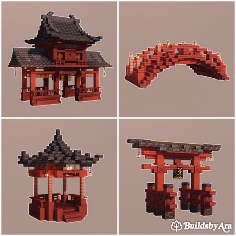 Minecraft Builds Idea, Minecraft Japanese Bridge Ideas, Japanese Minecraft Banner Designs, Demon Slayer Minecraft Builds, Genshin Minecraft Builds, Minecraft Japanese Path, Minecraft City Plan, Minecraft Japanese Builds Easy, Japanese Gate Minecraft