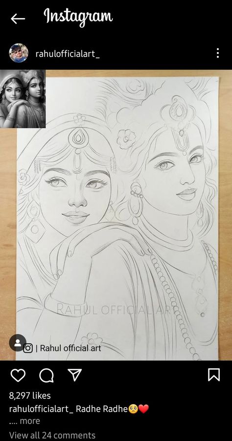 Lakshmi Devi Drawing Easy, Radha Sketch Pencil, Radha Krishna Sketch Painting, Radha Krishna Images Drawing, Radhe Krishna Drawing Pencil, Radha Krishna Painting Easy, Radhe Krishna Sketch, Drawing Of God, Krishna Mandala Art