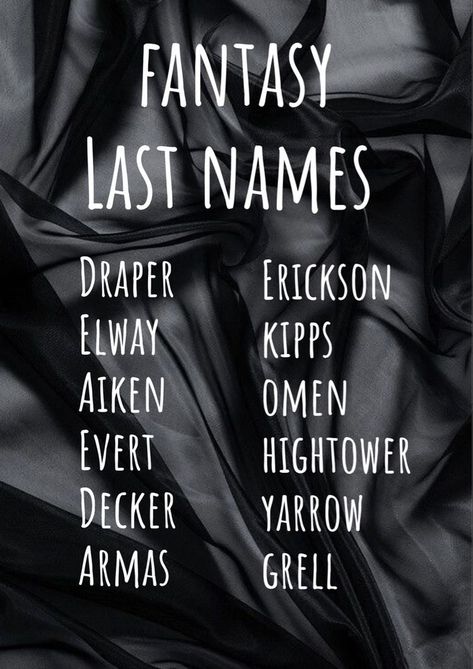 Book Last Names, Rare Last Names For Characters, Dark Last Names, Aesthetic Last Names, Fictional Names, Fantasy Last Names, Gothic Names, Aesthetic Baby Names, Names For Characters