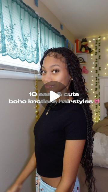 myasia on Instagram: "10 EASY BOHO KNOTLESS BRAID HAIRSTYLES🎀

which is your fav? 

#hairstyles #braids #braidhairstyles #braidstyles #bohoknotlessbraids #bohoknotless #knotlessbraids #knotless #easyhairstyles #simplehairstyles #hairtutorial #90shair #90sinspired" How To Style Your Boho Braids, How To Style Small Knotless Braids, Hairstyles For Boho Knotless Braids, Boho Knotless Hairstyles, Hairstyles For Small Knotless Braids, Styles For Boho Knotless Braids, Ways To Style Boho Knotless Braids, Styling Boho Knotless Braids, How To Style Boho Knotless Braids