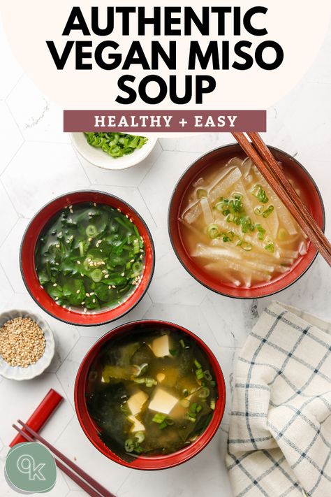 Vegan Miso Soup, Soup Healthy, Healthy Probiotics, Healthy Sweet Snacks, Vegan Soup Recipes, Vegan Comfort Food, Vegan Soups, Miso Soup, Nutritious Snacks