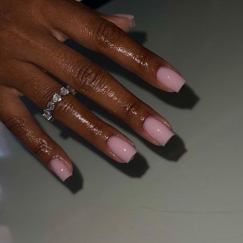 Nails Inspiration Simple, It Nails, Nail Designs Bling, Blush Pink Nails, Bridesmaids Nails, Clear Acrylic Nails, Milky Nails, Pink Gel Nails, Classy Nail Designs