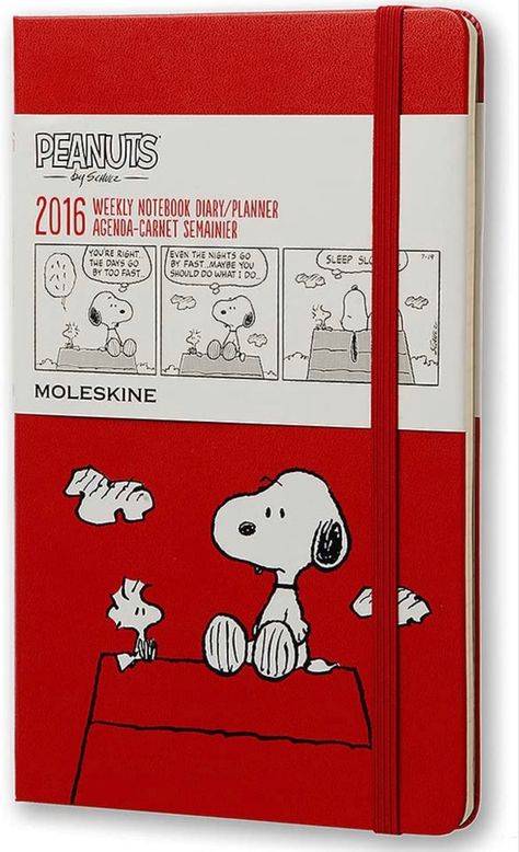 Red Moleskine Diary, Personal Workspace, Snoopy Collectibles, Weekly Diary, Glam Gifts, Reading Accessories, Famous Comics, Peanuts Snoopy Woodstock, Diary Planner