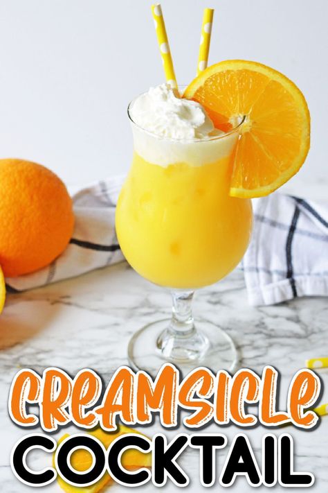 Alcoholic Drinks Rum, Orange Creamsicle Cocktail, Creamsicle Cocktail, Creamsicle Drink, Creamsicle Milkshake, Vodka Drinks Easy, Coconut Rum Drinks, Orange Juice Cocktails, Orange Juice And Vodka