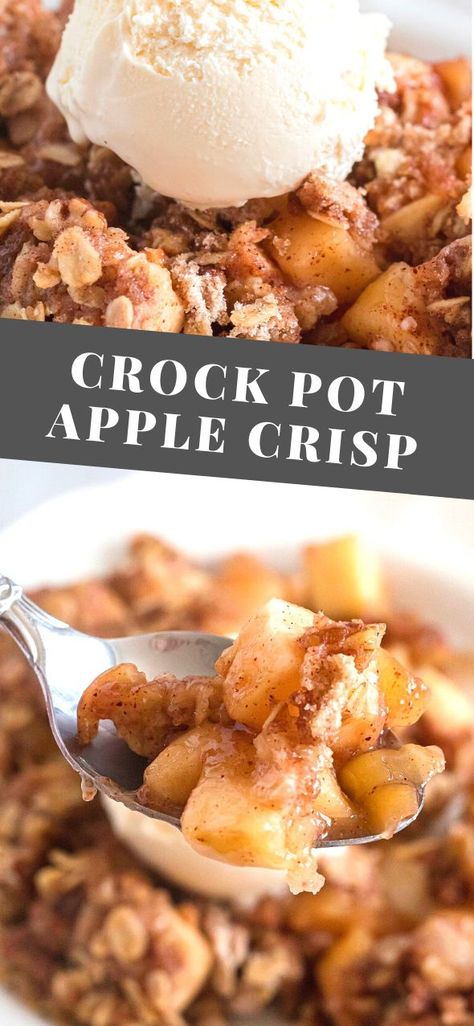 Crock Pot Apple Crisp, Slow Cooker Apple Crisp, Crockpot Apple Crisp, Easy Apple Crisp Recipe, Crockpot Dessert Recipes, Apple Crisp Recipe, Apple Recipes Easy, Slow Cooker Apples, Snacks Ideas