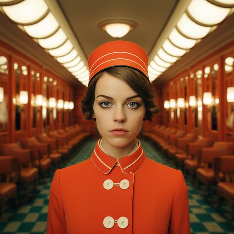 Hotel photography inspired by Wes Anderson aesthetic and colors Created with Midjourney Wes Anderson Female Characters, Wes Anderson Movie Scenes, Wes Anderson Aesthetic Colour Palettes, Wes Anderson Train, Wes Anderson Stills, Wes Anderson Photography, Anderson Doors, Wes Anderson Characters, We Anderson