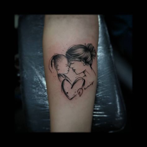 Mom With Son Tattoo, Taras Tattoo, 3 Sons Tattoo For Mom, Face Profile Tattoo, Son Tattoo For Mom, Mom Son Tattoo, Swing Tattoo, Tattoo For Mom, Pop Culture Tattoos